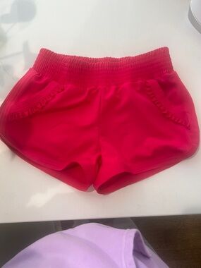 Women’s Jo and Jax dance Shorts - Bright Pink Ruffle Pocket Design